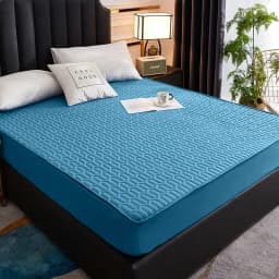 Waterproof Mattress Cover For Living Room Soft Comfortable Breathable Solid Color Bedding Mattress Cover Fitted Machine Washable