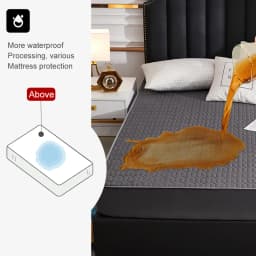Waterproof Mattress Cover For Living Room Soft Comfortable Breathable Solid Color Bedding Mattress Cover Fitted Machine Washable