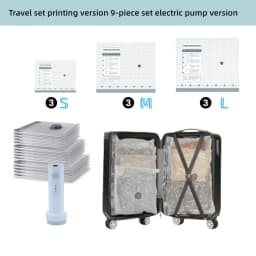 Travel Vacuum Seal Bags for Clothing W/Portable Electric Pump, 9/15 Pack Space Saver Compression Bags for Clothes, Luggage & Suitcase