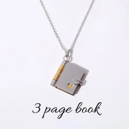 Atoztide Engrave Petite Book Locket Necklace Personalized Message Stainless Steel Jewelry Pendant for Women Chain Birthday Gift