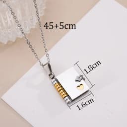 Atoztide Engrave Petite Book Locket Necklace Personalized Message Stainless Steel Jewelry Pendant for Women Chain Birthday Gift