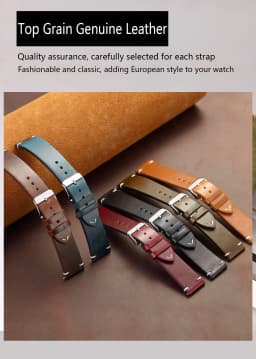 Wax Genuine Leather Watch Band, Quick Release 18mm/19mm/20mm/21mm/22mm/24m Watch Straps, for Samsung, Seiko, Oris, Citizen Watch