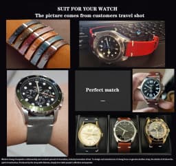 Wax Genuine Leather Watch Band, Quick Release 18mm/19mm/20mm/21mm/22mm/24m Watch Straps, for Samsung, Seiko, Oris, Citizen Watch