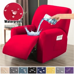 Water-resistant Recliner Covers with Pockets Stretch Reclining Chair Covers Sofa Couch Covers Furniture Protector for Pet Kids