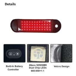Rechargeable Cordless Red&Near Infrared Light Therapy Wrist Wrap Band with 48 Leds for Hand, Wrist, Finger, and Joint Discomfort