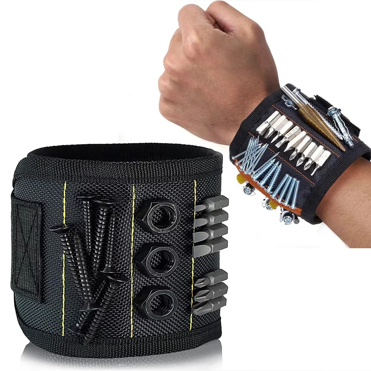 Magnetic Tool Wristband with Strong Nail Suction Working Magnetic Wristband for DIY Crafts Home Improvement