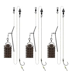 Carp Fishing Feeder Set – Bait cage with braided hook line, includes 30g/40g/50g sinkers, pre-tied fishing line rigs