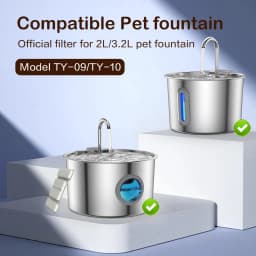 Cat Water Fountain Filters for TY09/TY10(2.2L/3.2L), Includes 8pack Water Filters and 4pack Pump Filters