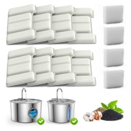 Cat Water Fountain Filters for TY09/TY10(2.2L/3.2L), Includes 8pack Water Filters and 4pack Pump Filters