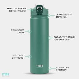 TYESO 750ML New Thermos Bottle With Straw Stainless Steel Car Thermal Cup Sports Water Bottles Keeps Cold and Heat Thermal Mug