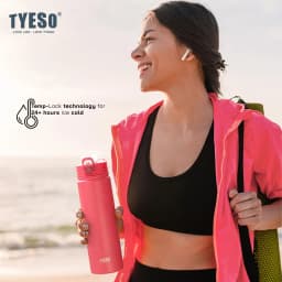 TYESO 750ML New Thermos Bottle With Straw Stainless Steel Car Thermal Cup Sports Water Bottles Keeps Cold and Heat Thermal Mug