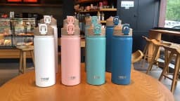 TYESO 750ML New Thermos Bottle With Straw Stainless Steel Car Thermal Cup Sports Water Bottles Keeps Cold and Heat Thermal Mug