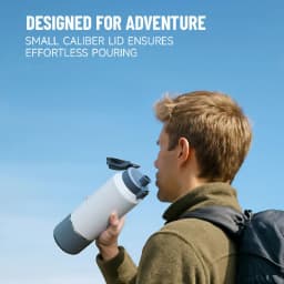 Tyeso Large Capacity Insulated Water Bottle Portable Travel Mug with Handle Leak-Proof Lid for Outdoor Sports Hiking Drinkware