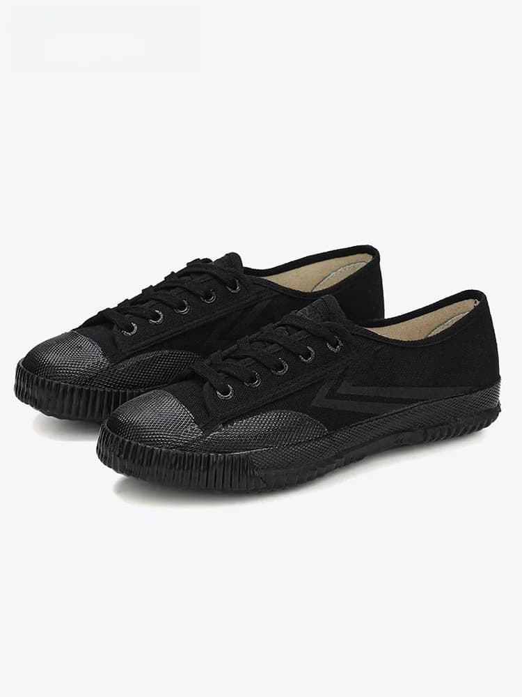 DaFu Flying Men's Athletic Shoes Long Distance Running Jump Far Field Event Canvas Sports Shoes Couple's Loafers Black Sneakers