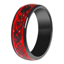 7MM Skull Carbon Fiber Band Epoxy CUID Chip Ring or Fashion Dragon Pattern Metal Band T5577 Chip Ceramic Finger Ring