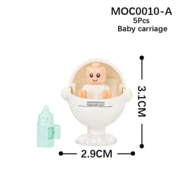 MOC City Series Baby Figure brick Crib Carriage Stroller Furniture Compatible Action Figure Building Block Toy for Children Gift