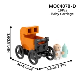 MOC City Series Baby Figure brick Crib Carriage Stroller Furniture Compatible Action Figure Building Block Toy for Children Gift