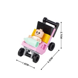 MOC City Series Baby Figure brick Crib Carriage Stroller Furniture Compatible Action Figure Building Block Toy for Children Gift