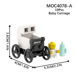 MOC City Series Baby Figure brick Crib Carriage Stroller Furniture Compatible Action Figure Building Block Toy for Children Gift
