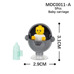 MOC City Series Baby Figure brick Crib Carriage Stroller Furniture Compatible Action Figure Building Block Toy for Children Gift