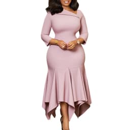 Elegant Church Dresses for Women 2025 Autumn New African Office Wear Ladies Work Business Party 3/4 Sleeves Mermaid Dress