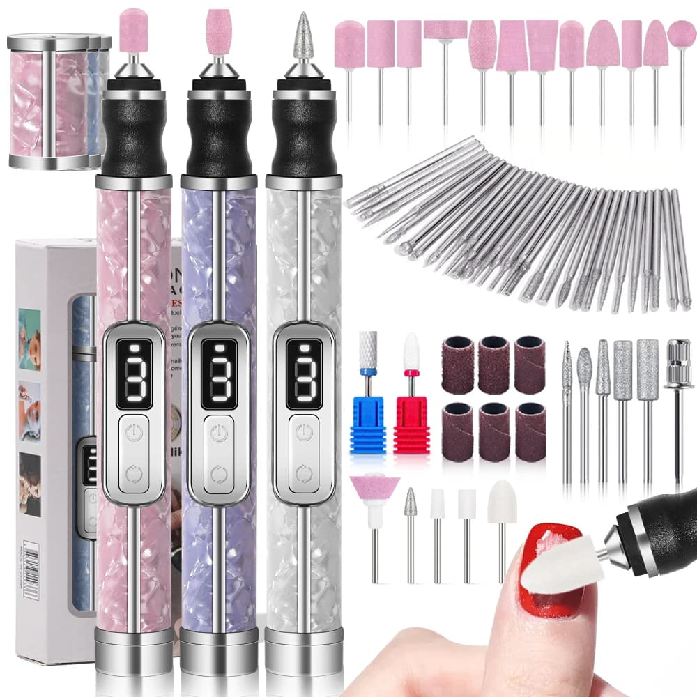 Professional Electric Nail Polishing Machine Nail Drill Multiple Gears Low Noise Nails Sander File Set For Manicure Salon Tools