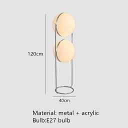 Garrault Delord LED Floor Lamp Chrome Metal White Acrylic Ball Bedside Standing Light Living Room Hotel Sofa Home Decoration