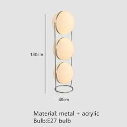 Garrault Delord LED Floor Lamp Chrome Metal White Acrylic Ball Bedside Standing Light Living Room Hotel Sofa Home Decoration