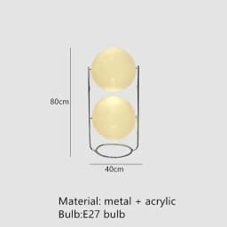 Garrault Delord LED Floor Lamp Chrome Metal White Acrylic Ball Bedside Standing Light Living Room Hotel Sofa Home Decoration