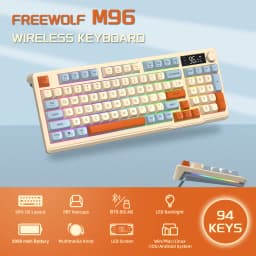 ZIYOU LANG M96 Wireless Gaming Keyboard with Display Screen & Knob, Bluetooth/2.4GHz Quiet Membrane Keyboard, 3000mAh Rechargeable