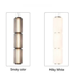 Restaurant Long Stripe Pendant Light Smoke Gray Glass Lampshade Nordic Led Hanging Light Living Dining Room Decor Pendant Lamp