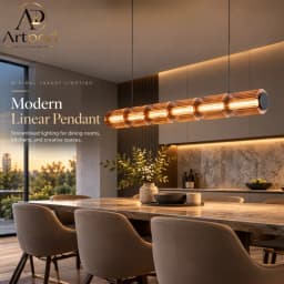 Restaurant Long Stripe Pendant Light Smoke Gray Glass Lampshade Nordic Led Hanging Light Living Dining Room Decor Pendant Lamp