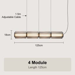 Restaurant Long Stripe Pendant Light Smoke Gray Glass Lampshade Nordic Led Hanging Light Living Dining Room Decor Pendant Lamp