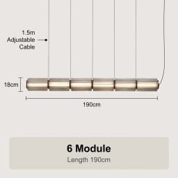 Restaurant Long Stripe Pendant Light Smoke Gray Glass Lampshade Nordic Led Hanging Light Living Dining Room Decor Pendant Lamp