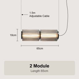 Restaurant Long Stripe Pendant Light Smoke Gray Glass Lampshade Nordic Led Hanging Light Living Dining Room Decor Pendant Lamp