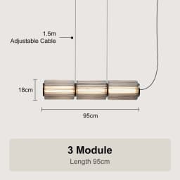 Restaurant Long Stripe Pendant Light Smoke Gray Glass Lampshade Nordic Led Hanging Light Living Dining Room Decor Pendant Lamp