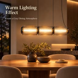 Restaurant Long Stripe Pendant Light Smoke Gray Glass Lampshade Nordic Led Hanging Light Living Dining Room Decor Pendant Lamp