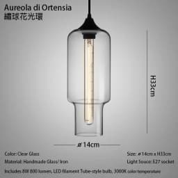 Caren Lighting Handmade Glass Modern Nordic Hanging Loft Glass Pendant Light Decor Lights Fixtures Led Filament Dinningroom Lamp