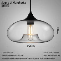 Caren Lighting Handmade Glass Modern Nordic Hanging Loft Glass Pendant Light Decor Lights Fixtures Led Filament Dinningroom Lamp