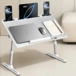 Oatsbasf Laptop Holder for Bed Multifunctional Tablet Stand Phone Holder Foldable Book Stand for Reading Height Angle Adjustable