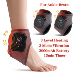 Electric Foot Heat Massager Hot Compress Vibration Health Care Ankle Massage Wrap for Joint Protection Ankle Support Brace