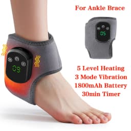Electric Foot Heat Massager Hot Compress Vibration Health Care Ankle Massage Wrap for Joint Protection Ankle Support Brace