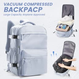 Men Women Air Vacuum Compression Travel Backpack 15.6in Laptop Backpack, Vacuum Clothing Storage Bag Airplane Cabin Backpack