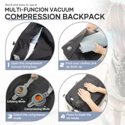 Men Women Air Vacuum Compression Travel Backpack 15.6in Laptop Backpack, Vacuum Clothing Storage Bag Airplane Cabin Backpack
