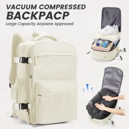 Men Women Air Vacuum Compression Travel Backpack 15.6in Laptop Backpack, Vacuum Clothing Storage Bag Airplane Cabin Backpack