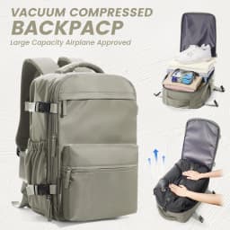 Men Women Air Vacuum Compression Travel Backpack 15.6in Laptop Backpack, Vacuum Clothing Storage Bag Airplane Cabin Backpack