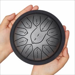 Hluru Overtone Steel Tongue Drum 6 Inch 11 Notes Key D Tank Drum Glucophone Handpan Meditation Instrument for Kids Gifts