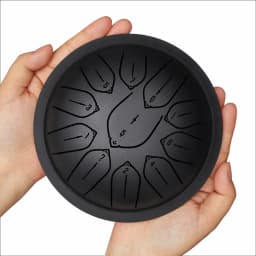 Hluru Overtone Steel Tongue Drum 6 Inch 11 Notes Key D Tank Drum Glucophone Handpan Meditation Instrument for Kids Gifts