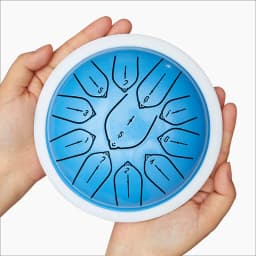 Hluru Overtone Steel Tongue Drum 6 Inch 11 Notes Key D Tank Drum Glucophone Handpan Meditation Instrument for Kids Gifts