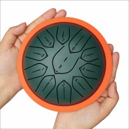 Hluru Overtone Steel Tongue Drum 6 Inch 11 Notes Key D Tank Drum Glucophone Handpan Meditation Instrument for Kids Gifts